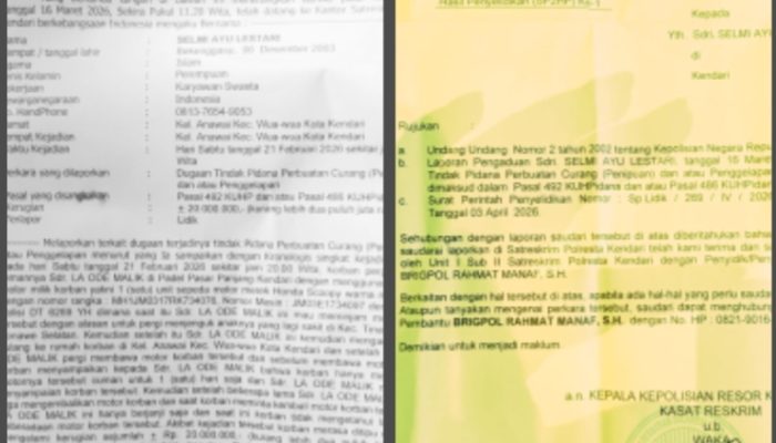 Korban Keluhkan Penanganan Dugaan Penipuan dan Penggelapan Motor, Pelaku Belum Diamankan