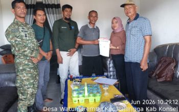 PT Jagad Raya Tama Salurkan Dana Comdev Rp45 Juta untuk Pembangunan Balai Desa Watumerembe