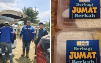 PT Sambas Mineral Minning Gelar Jum’at Berbagi Berkah di Masjid Al Ikhlas Desa Watudemba