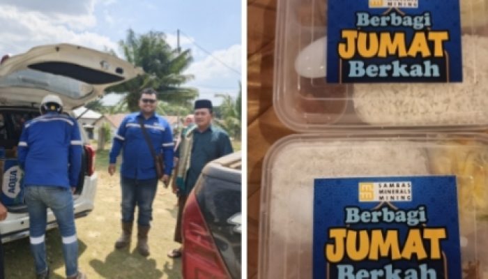 PT Sambas Mineral Minning Gelar Jum’at Berbagi Berkah di Masjid Al Ikhlas Desa Watudemba